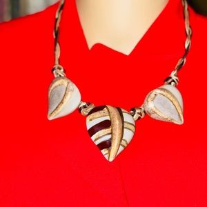 Designer Carol Halmy handmade porcelain necklace